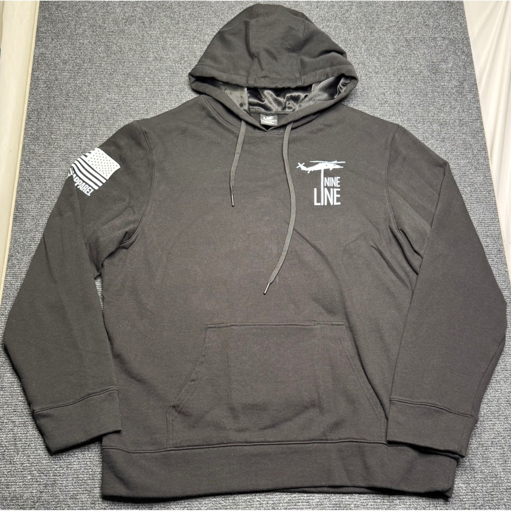 Nine Line Apparel Mens XL Black Freedom On The‎ Rocks Insulated Pocket Hoodie